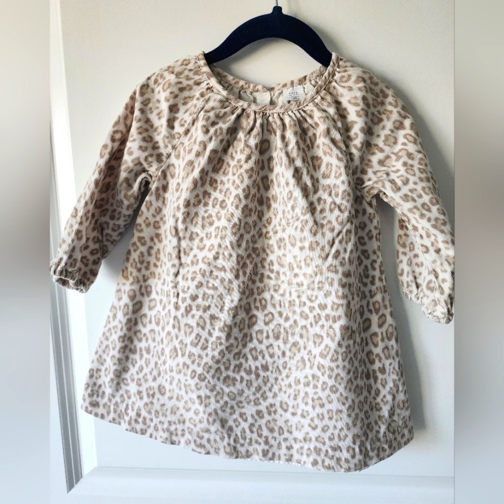 Baby GAP - Toddler girls leopard dress size 2t, long sleeve micro-corduroy